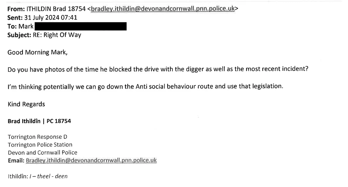 31 July 2024, 07:41 · The officer proposes the route: correspondence excerpt from Miss E’s appeal bundle.